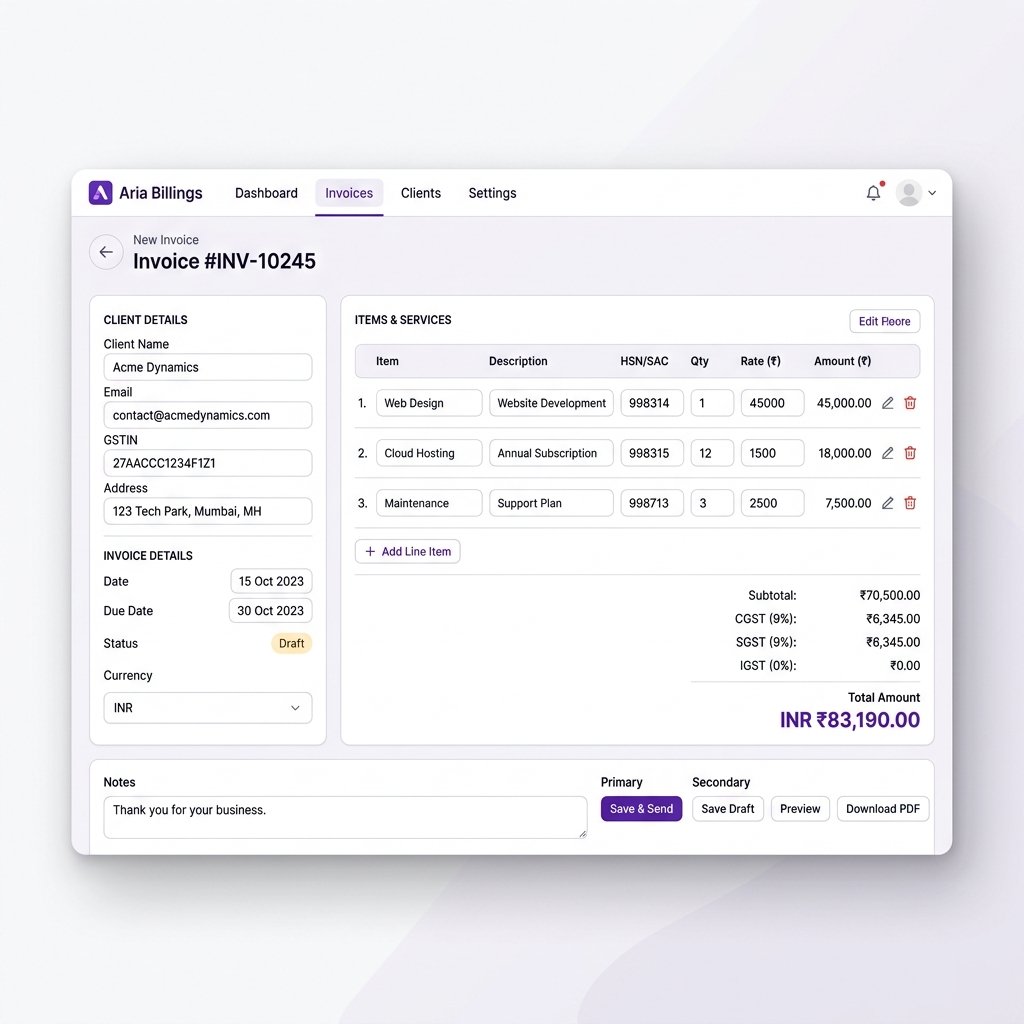 GST Billing Screen